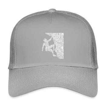 Bergsteiger Boulder Kletterer Klettern Felswand - Kinder Trucker-Cap - Hellgrau - Vorne