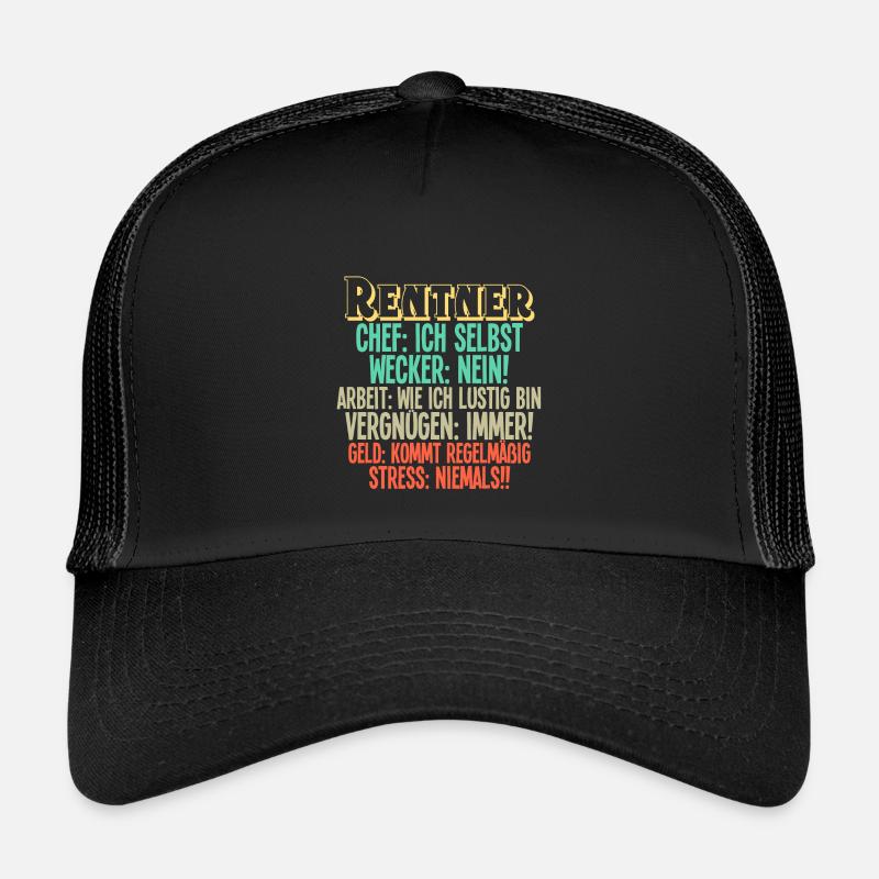 Rentner Rente - Kinder Trucker-Cap - Schwarz/Schwarz