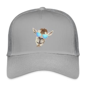 Lässiger Ziegenkopf mit Sonnenbrille - Kinder Trucker-Cap - Hellgrau - Vorne