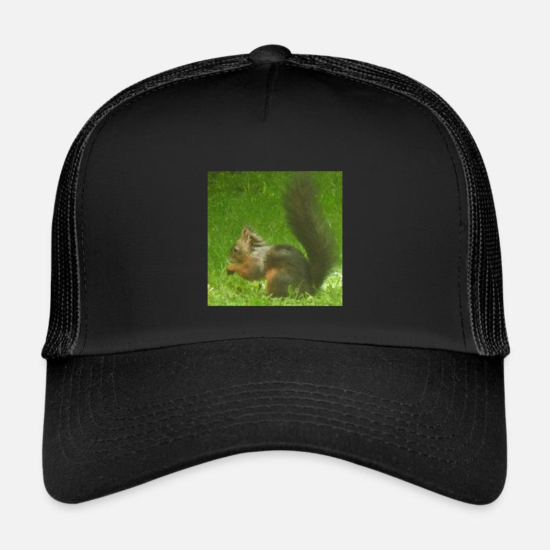 Eichhörnchen Tier Tierliebe Tierfreund Liebe - Kinder Trucker-Cap - Schwarz/Schwarz