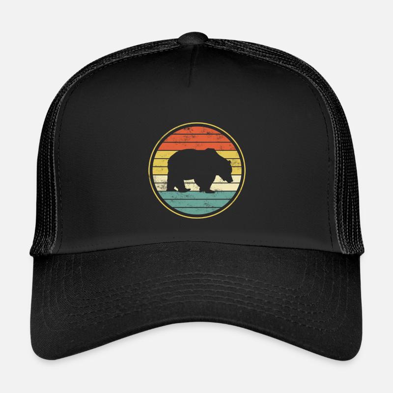 Bär Bären - Kinder Trucker-Cap - Schwarz/Schwarz