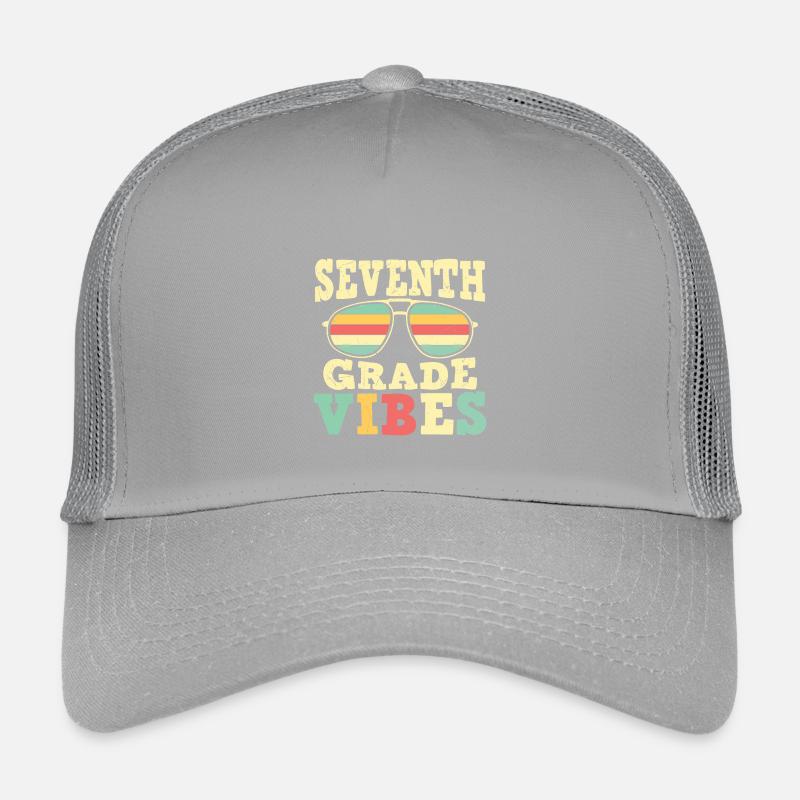 Retour à l’école 7e année Vibes Premier jour Casquette trucker enfant