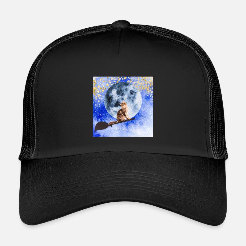 Cat wizard - Kinder Trucker-Cap - Schwarz/Schwarz