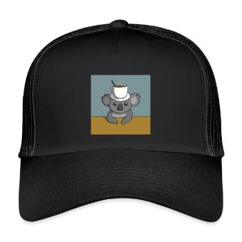 Koala Coffee Break - Kids’ Trucker Cap - black/black - Front