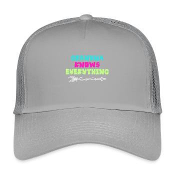 Grandma Grandmother Old Woman Senior Statement - Kids’ Trucker Cap - light grey - Front
