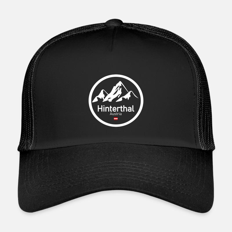 Hinterthal Alpenlogo Kreis - Kinder Trucker-Cap - Schwarz/Schwarz