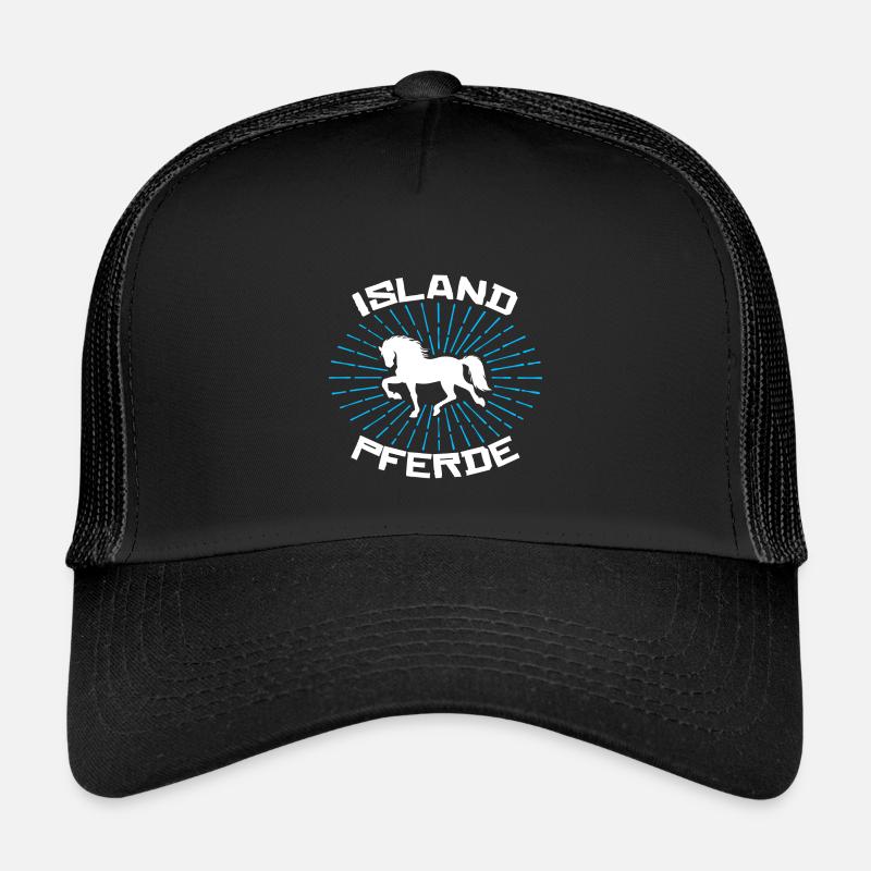 Pferde Isländer Statement Islandpferde Pferdeliebe - Kinder Trucker-Cap - Schwarz/Schwarz