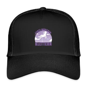 Klettern Mädchen Hobby Kletterin Berge Geschenk - Kinder Trucker-Cap - Schwarz/Schwarz - Vorne