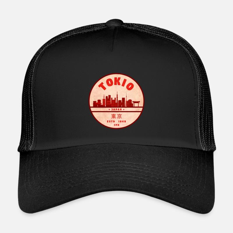 Retro Tokyo Skyline Badge Kids’ Trucker Cap