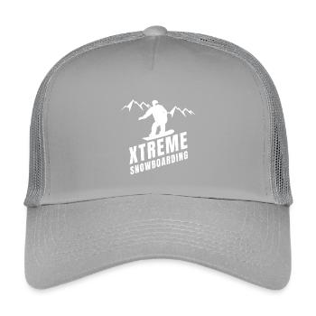 Skifahren, Snowboarden, Wintersport - Kinder Trucker-Cap - Hellgrau - Vorne