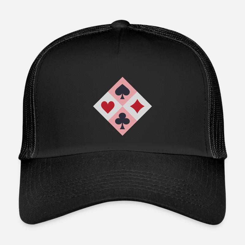 Vintage-Spielkartenfarben - Kinder Trucker-Cap - Schwarz/Schwarz