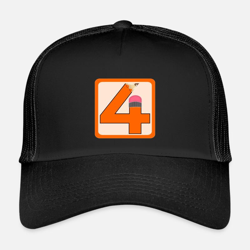 NUMÉRO 4 - QUATRE - CRAYON - CRAYONS Casquette trucker enfant