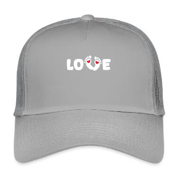 Grossesse Enceinte Coeur Baby Feet Famille - Casquette trucker enfant - gris clair - Devant