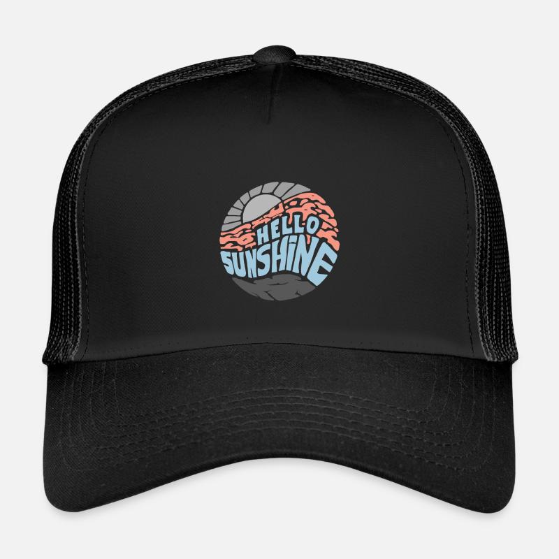 Hello Sunshine! Sommer, Sonne, Urlaub - Kinder Trucker-Cap - Schwarz/Schwarz