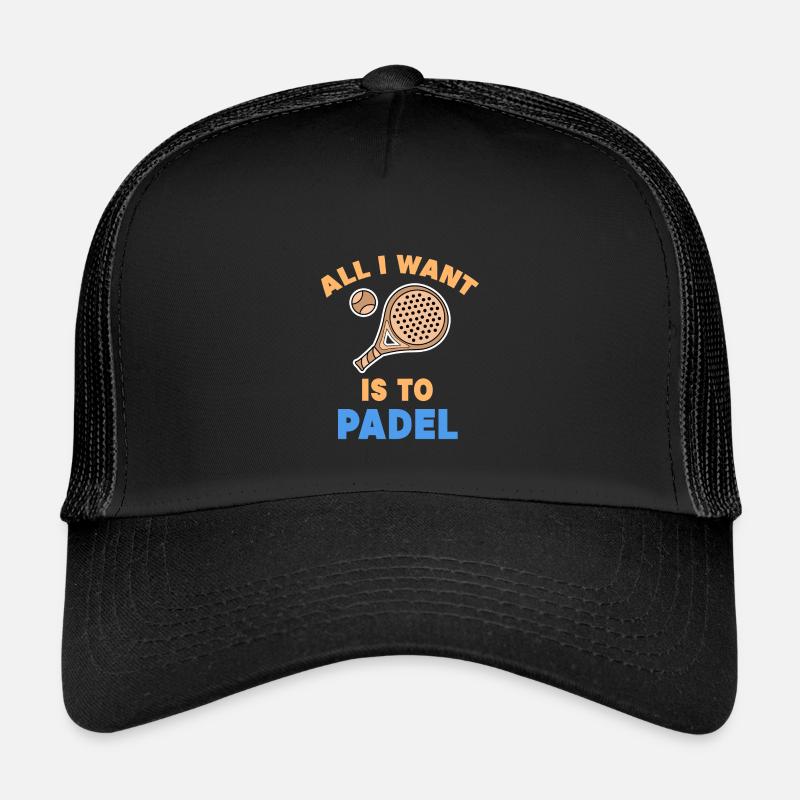 Déclaration de padel Joueurs de jeux de padel Raquettes Balles Casquette trucker enfant