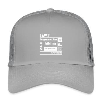 LAW 2 l Bergen aan Zee l Enschede l weiß - Kinder Trucker-Cap - Hellgrau - Vorne