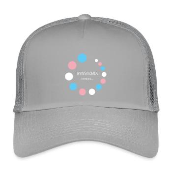 Mois de la fierté - Transition... Chargement - Casquette trucker enfant - gris clair - Devant