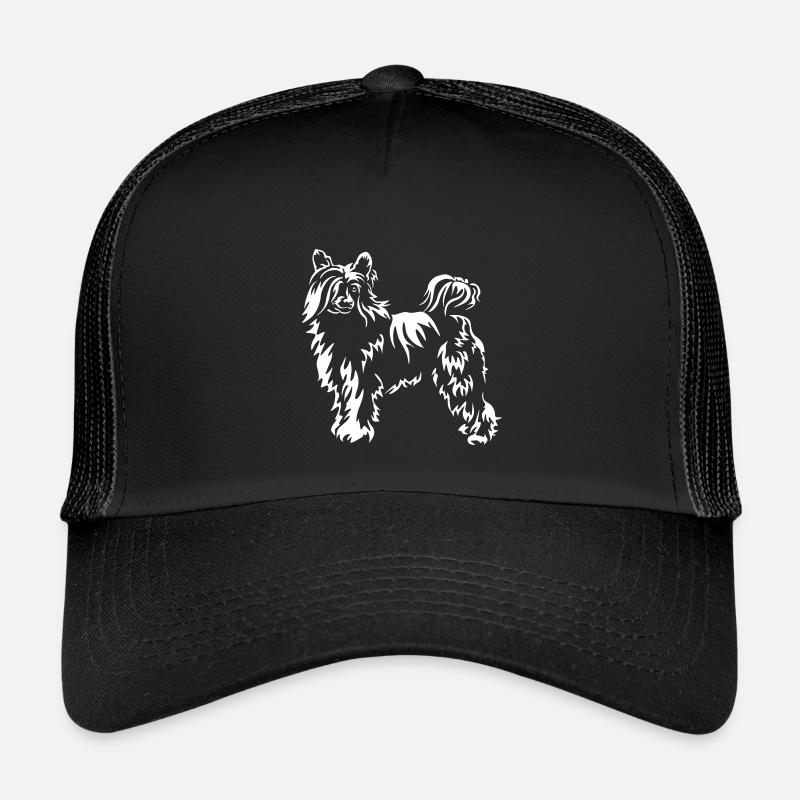 Chinese Crested Dog "Black Edition" - Kinder Trucker-Cap - Schwarz/Schwarz