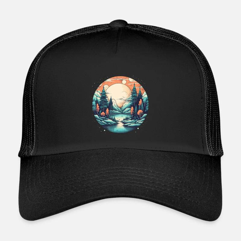 Mondlichtwald am See Kinder Trucker-Cap