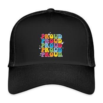 LGBT, rainbow, Pride month - Kids’ Trucker Cap - black/black - Front