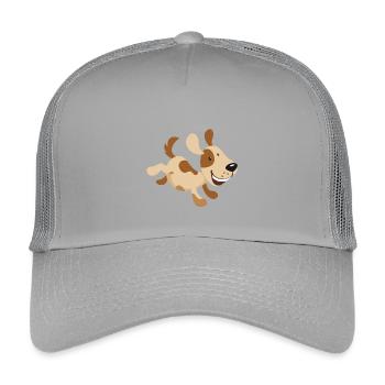 Kleiner rennender Hund Illustration für Baby, Kind - Kinder Trucker-Cap - Hellgrau - Vorne