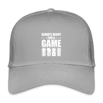Domino Spiel Design - Kinder Trucker-Cap - Hellgrau - Vorne