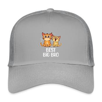 Cat Statement Bro Sibling Love Big Brother - Kids’ Trucker Cap - light grey - Front