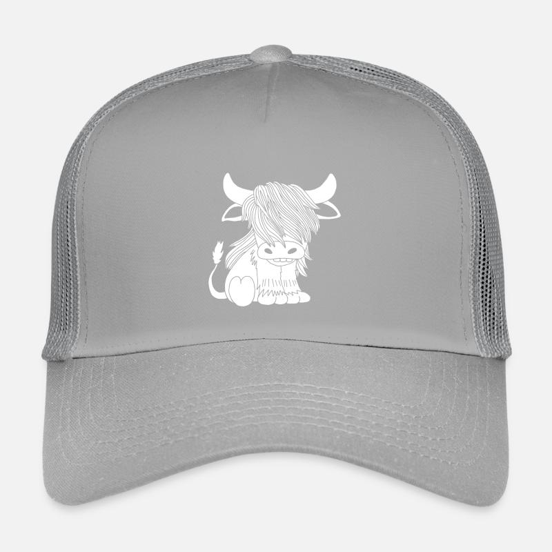White long-haired cow Kids’ Trucker Cap
