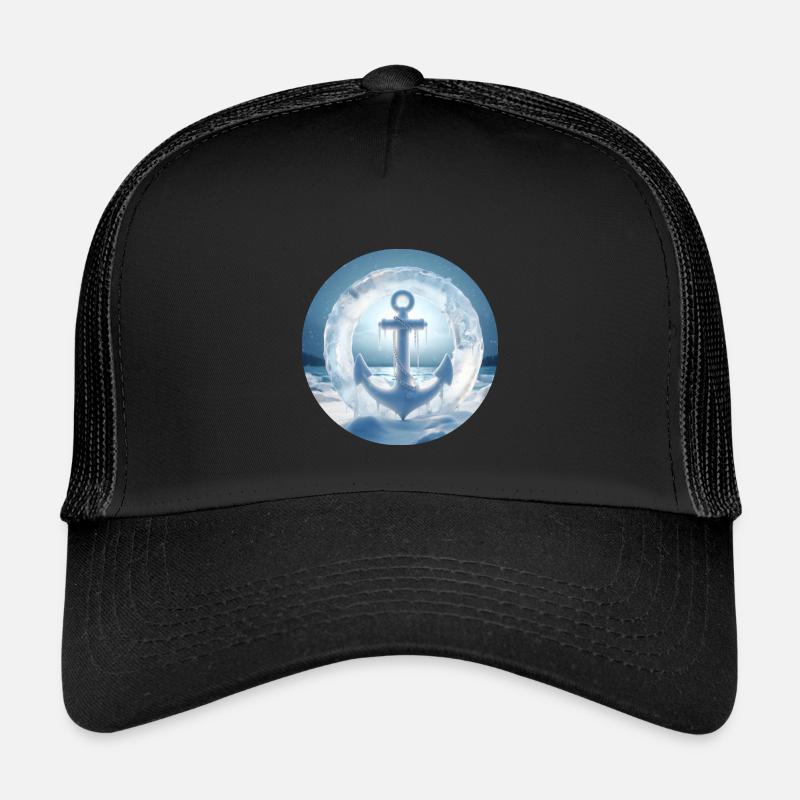 Anker Eis Schnee vereist - Kinder Trucker-Cap - Schwarz/Schwarz