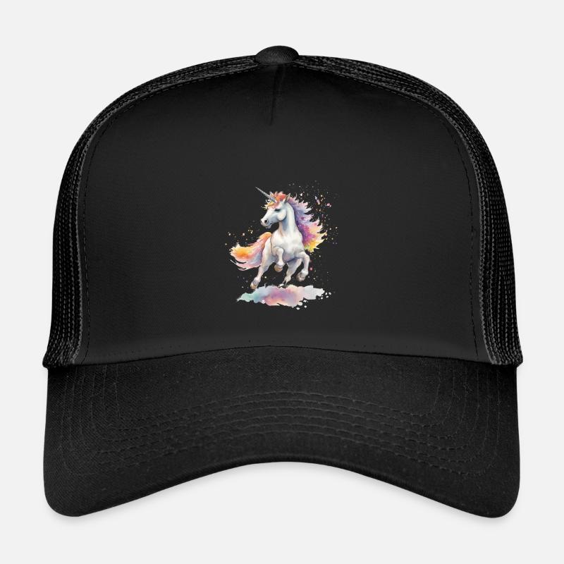tanzendes Einhorn - Kinder Trucker-Cap - Schwarz/Schwarz
