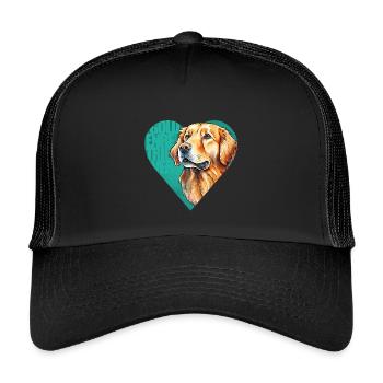Golden Retriever Portrait - Casquette trucker enfant - noir/noir - Devant