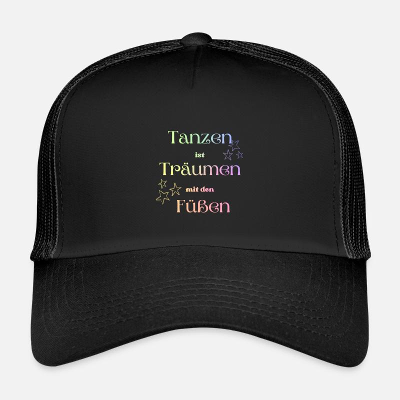 Dancing is dreaming with your feet! - Kids’ Trucker Cap - black/black