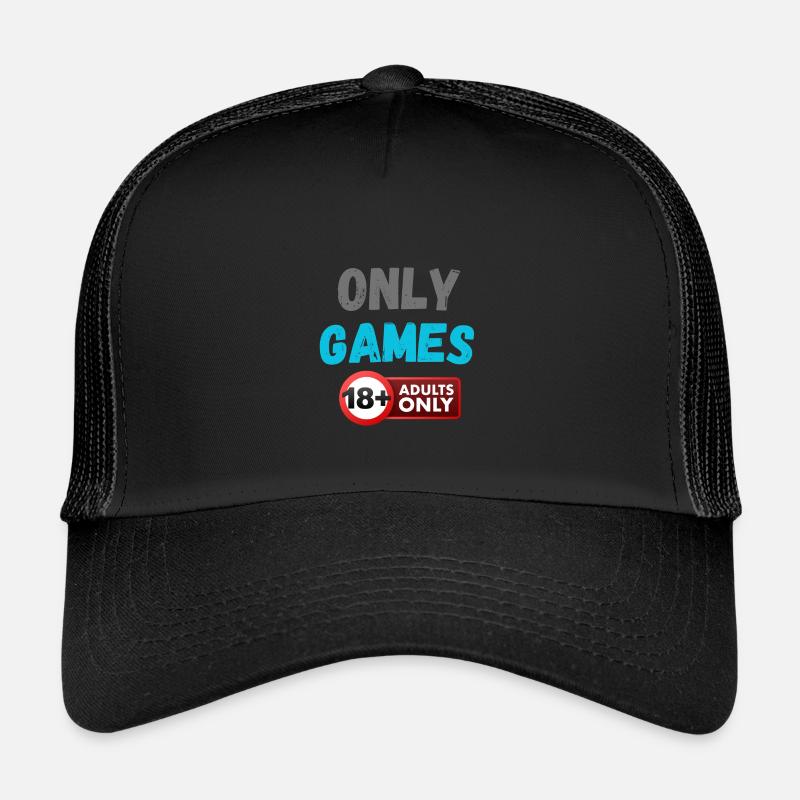 Nur Spiele 18+ Logo - Kinder Trucker-Cap - Schwarz/Schwarz