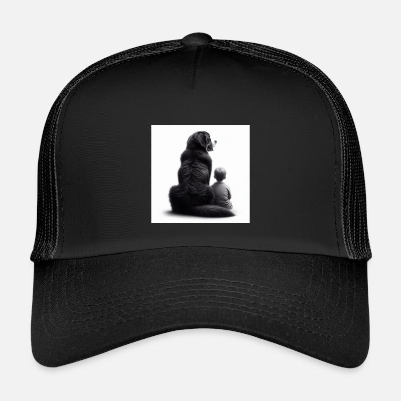 Berner Sennenhund - Kinder Trucker-Cap - Schwarz/Schwarz
