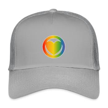 LGBT Herz CSD Shirt white - Kinder Trucker-Cap - Hellgrau - Vorne
