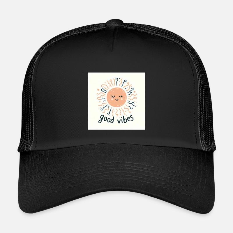 Eine zufriedene Sonne - Kinder Trucker-Cap - Schwarz/Schwarz