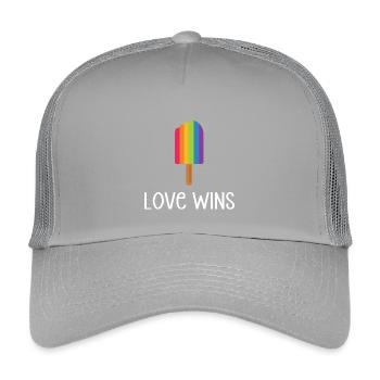 LGBTQ Pride Month - Love Wins - Kids’ Trucker Cap - light grey - Front