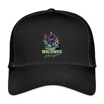 MTB: Waldweg Heizer - Kinder Trucker-Cap - Schwarz/Schwarz - Vorne