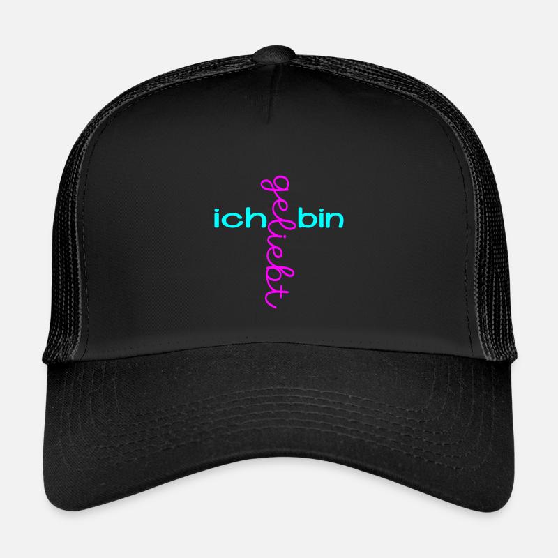 CHRISTLICHER GLAUBE ICH BIN GELIEBT - Kinder Trucker-Cap - Schwarz/Schwarz