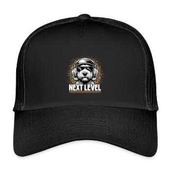 Goldendoodle Hip Hop Hund Next Level Geschenk - Kinder Trucker-Cap - Schwarz/Schwarz - Vorne