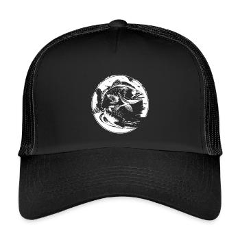 Fish Graphic - Kids’ Trucker Cap - black/black - Front