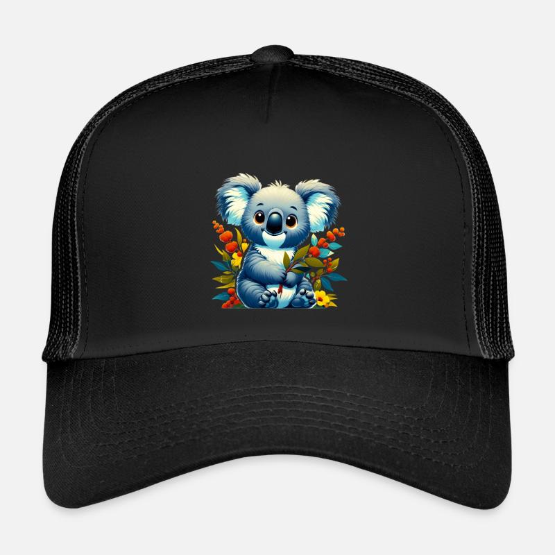 Koala - Kinder Trucker-Cap - Schwarz/Schwarz