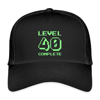 Niveau 40 terminé - Casquette trucker enfant - noir/noir - Devant