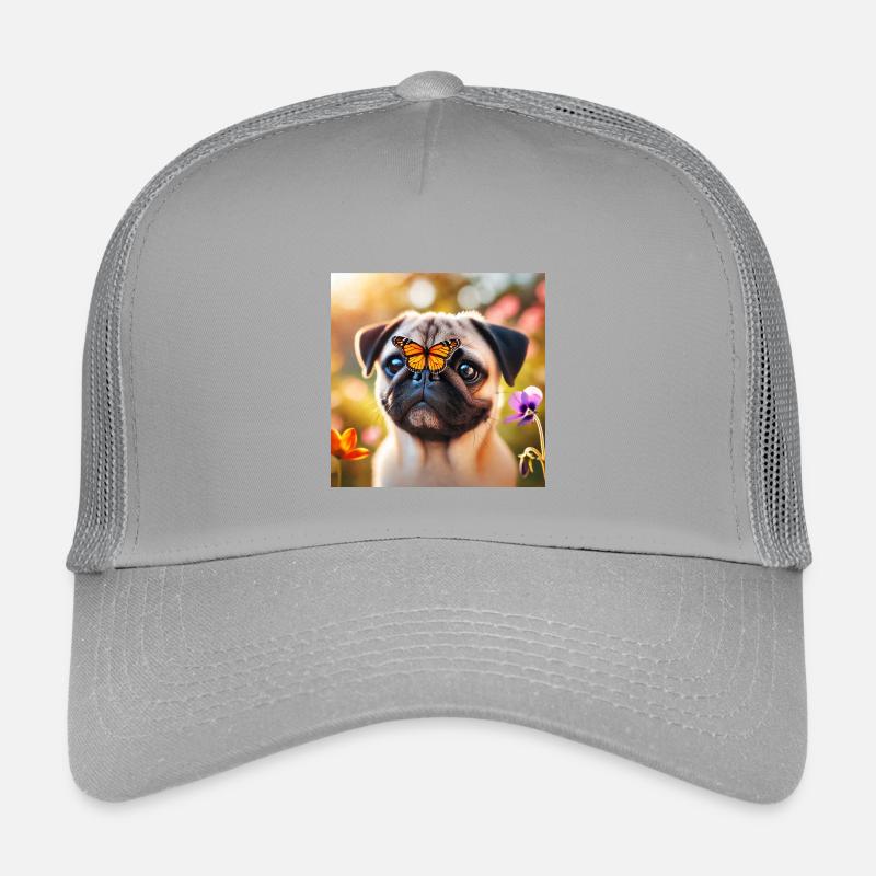 Smart dog with butterfly Kids’ Trucker Cap