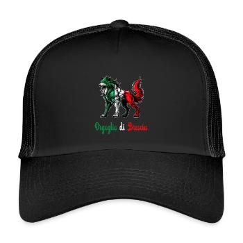 Le drapeau italien de la fierté de Brescia - Casquette trucker enfant - noir/noir - Devant