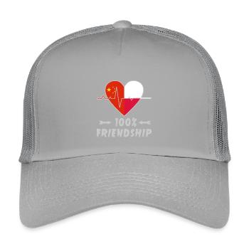 100 % amitié entre la Chine et la Pologne - Casquette trucker enfant - gris clair - Devant