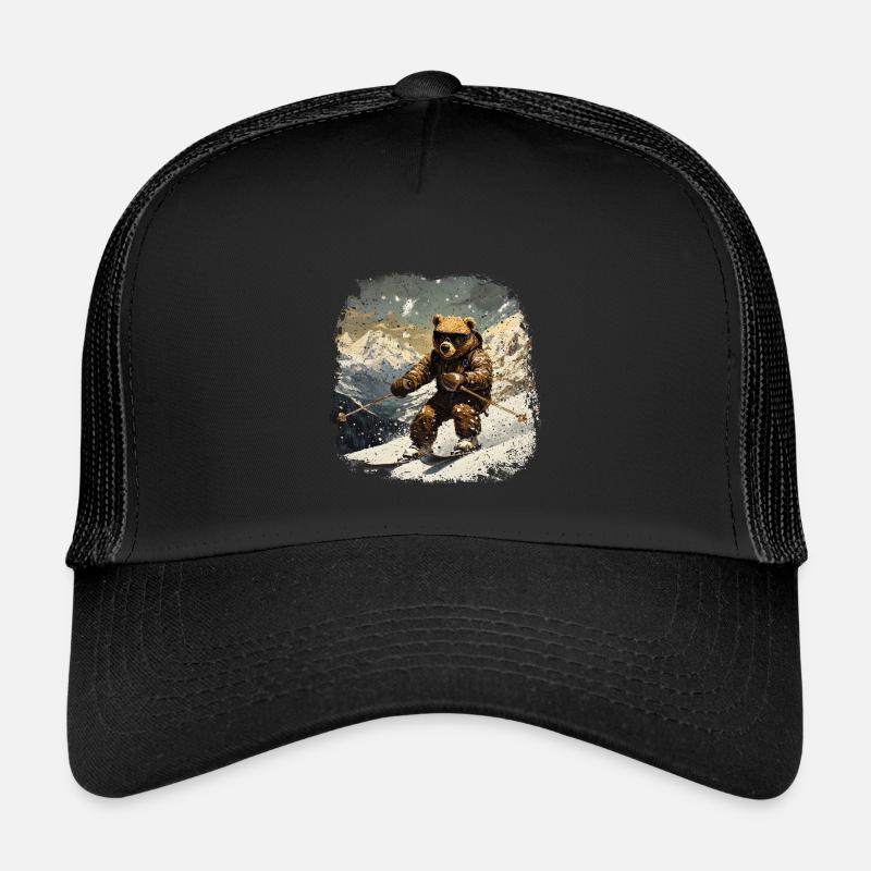 Bären Ski - Kinder Trucker-Cap - Schwarz/Schwarz