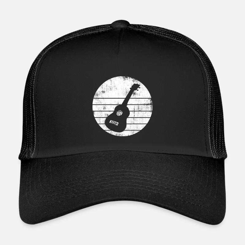 Ukulele Zeichnung - Kinder Trucker-Cap - Schwarz/Schwarz