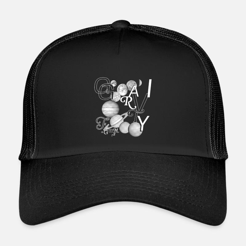 Typo-Kraft: Gravity in Style - Kinder Trucker-Cap - Schwarz/Schwarz