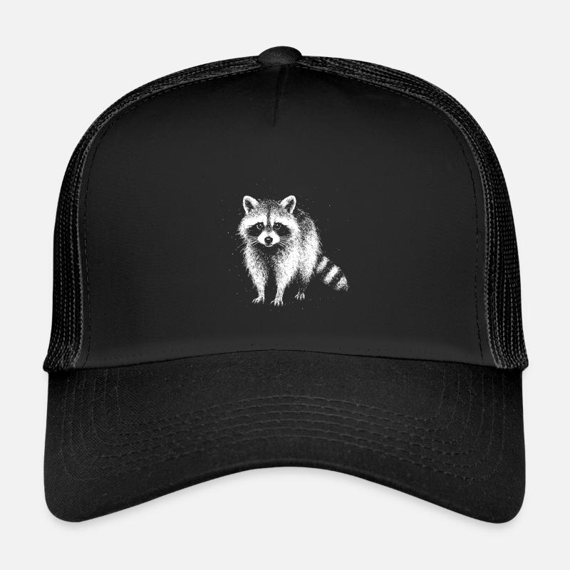 Kleiner Waschbär - Kinder Trucker-Cap - Schwarz/Schwarz